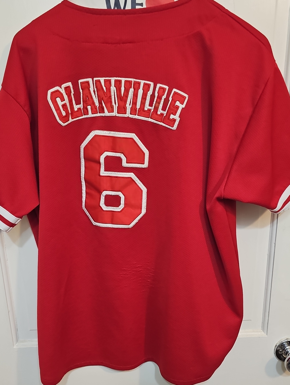 Glanville Philadelphia Red Kids Jersey with White Trim and Number 6